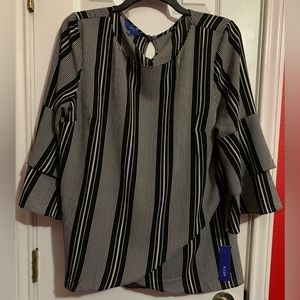 Black and white stripped blouse